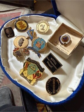Gold-Tone and Black Pin back Collection